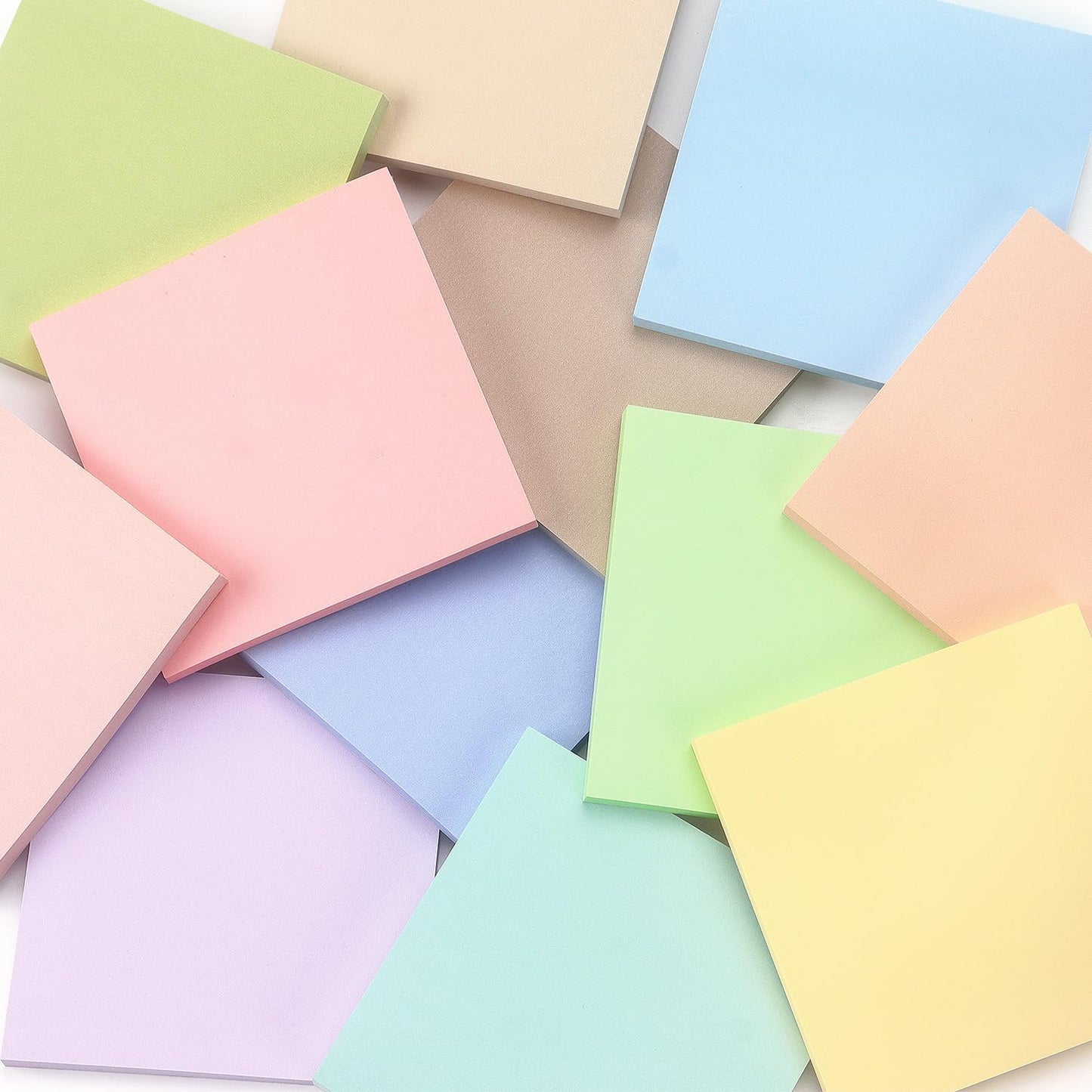 Sticky Notes 3x3 Inch, 12 Pack, 12 Pastel Multi Colors Note Pads, 50 Sheets/Pad, Perfect for Office, School, and Home Organization