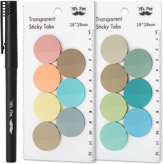 Mr. Pen- Transparent Sticky Note Set, 560Sheets, Colorful, Round Transparent Sticky Notes Set