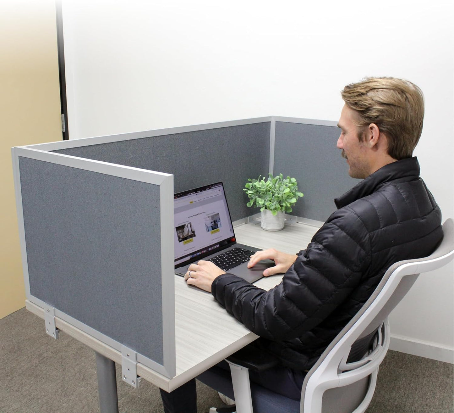 OBEX Acoustic Mounted Screen Privacy Panel Table Top Separator, Sound Blocking Desk Divider (Graphite, 18" X 24")