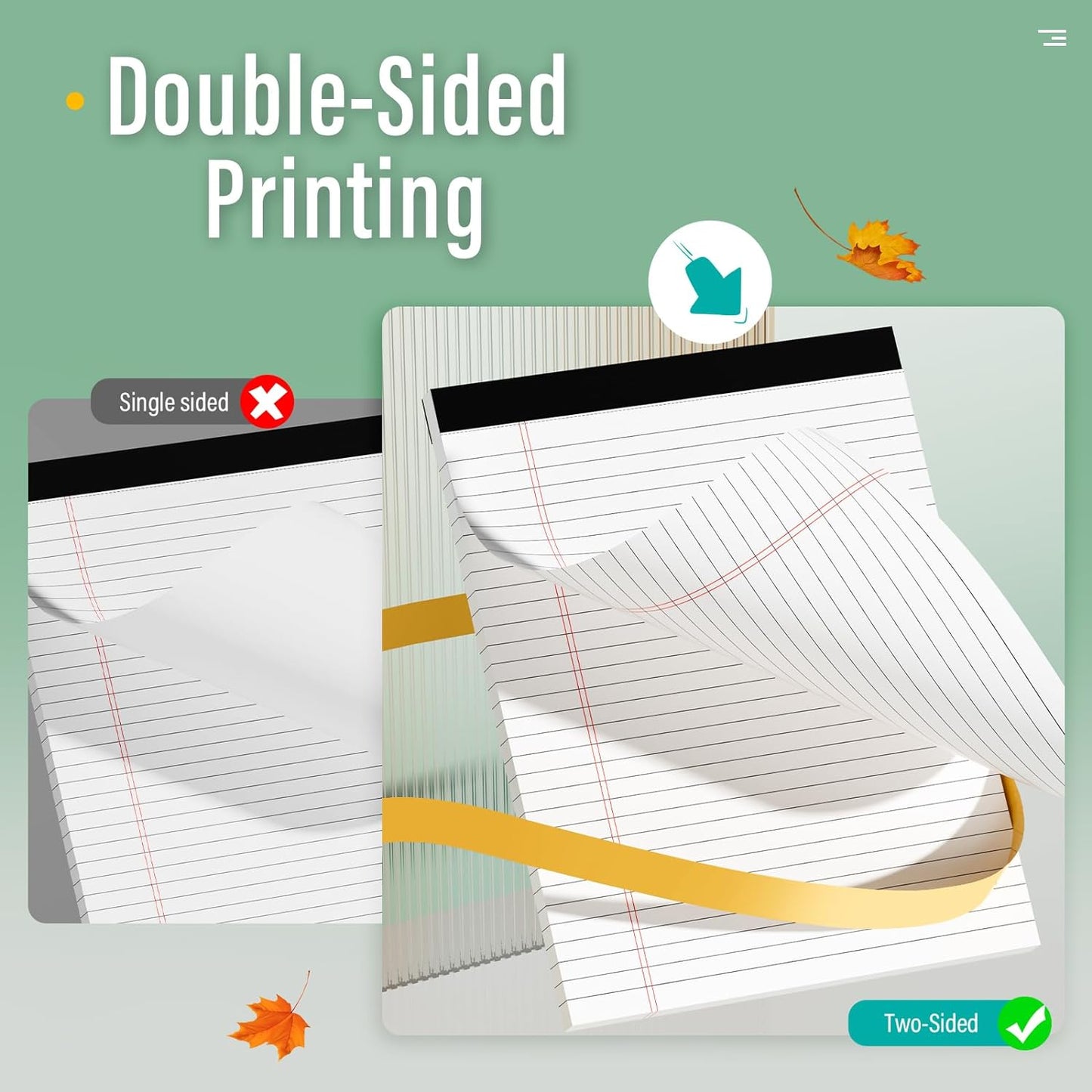 24 Pack Legal Pads 8.5 x 11 Note Pads 8.5 x 11 Inch Notepad 720 Sheets Writing Pads Wide Ruled Lined Paper Pads White Paper Note Pads 8.5 x 11 with 30 Sheets Per Legal Pad for School, Office, Home