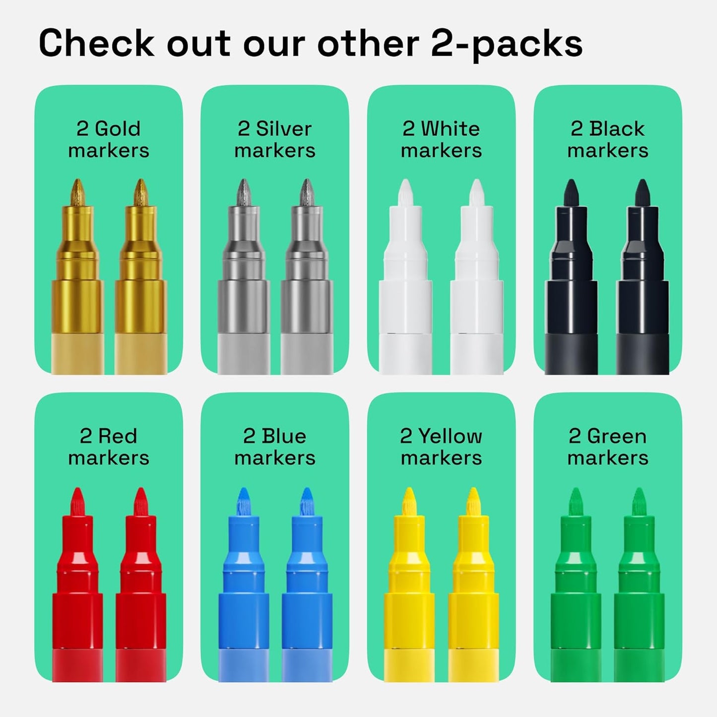 ARTISTRO 2 Green Acrylic Paint Markers - 0.7mm Extra Fine-Tip Paint Pens - Perfect for Crafting, Art Projects, & More