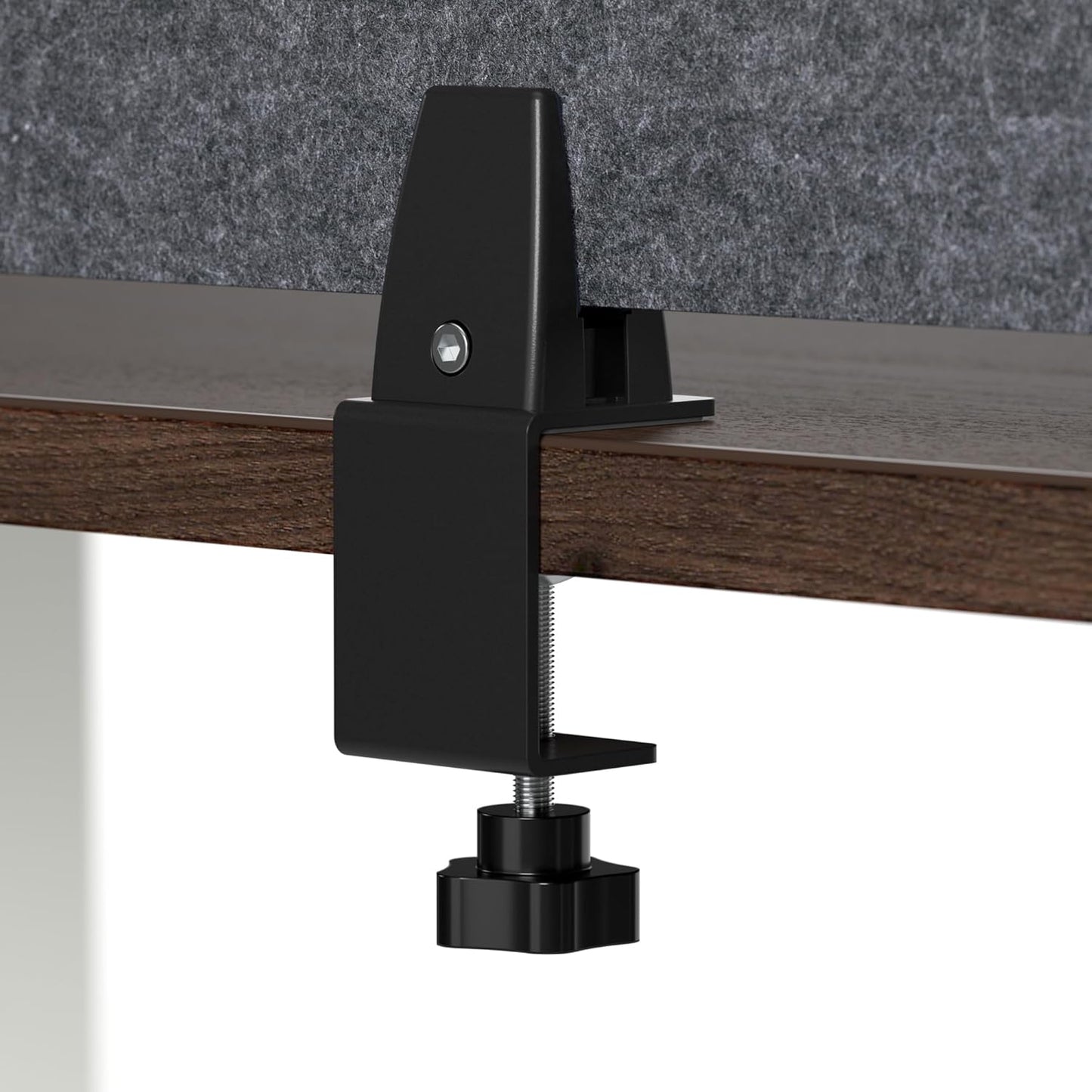 Bush Business Furniture 58W Desktop Privacy Screen in Cool Charcoal, Desk Mounted Office Partition with Acoustic Sound Dampening Panel