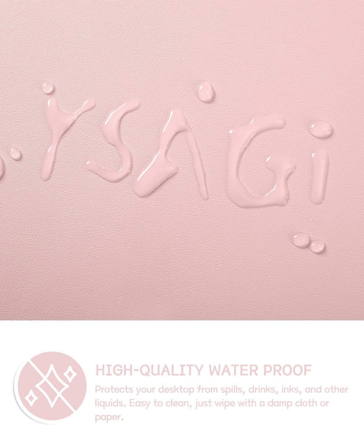 YSAGi Non-Slip Leather Desk Pad Blotter, Waterproof Laptop Computer Desk Keyboard Mat, Table Protector Mat, Large Mouse Pad for Office/Work/Home/Decor(Pink, 31.5" x 15.7")
