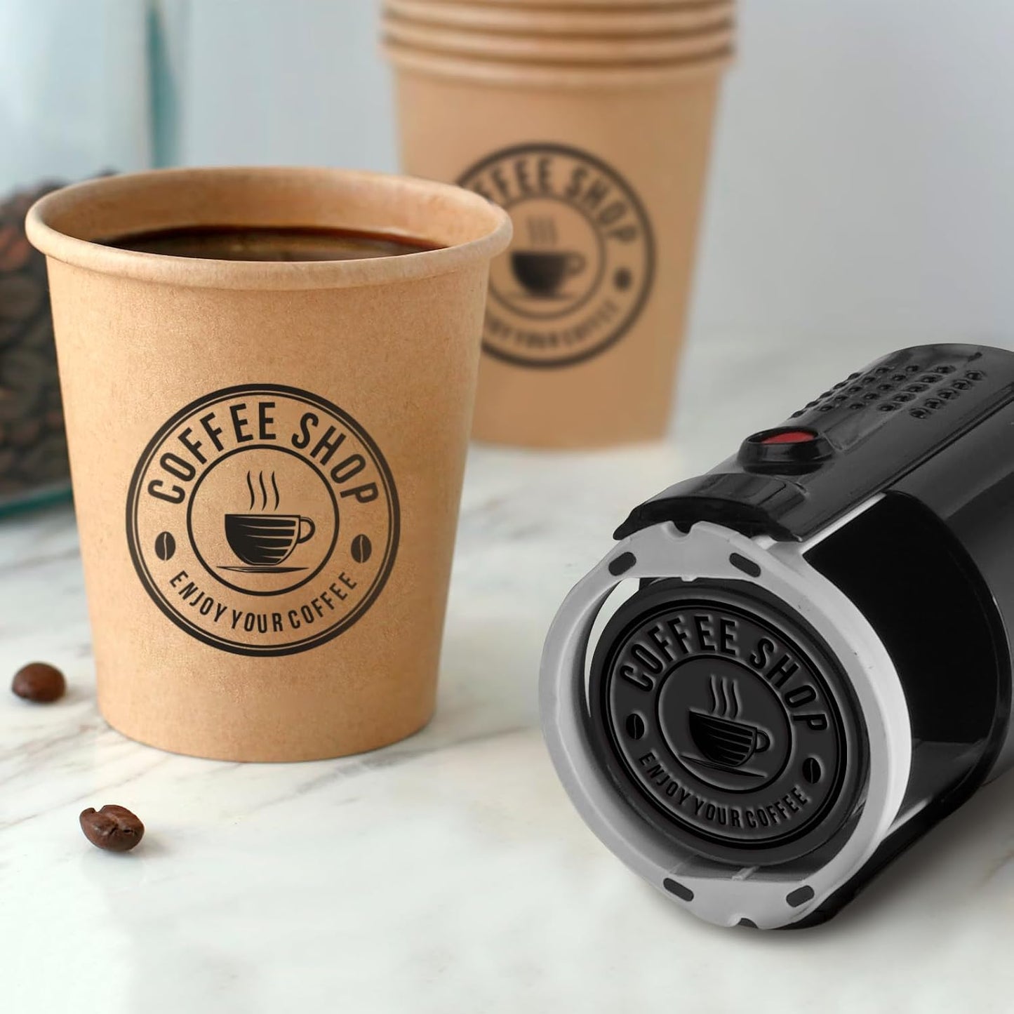 Custom Stamps for Business | Custom Logo Stamp | Personalized Self Inking Stamp Customized Business Logo Text Rubber Stamper, 4 Sizes/5 Color Options (1.6-inch)