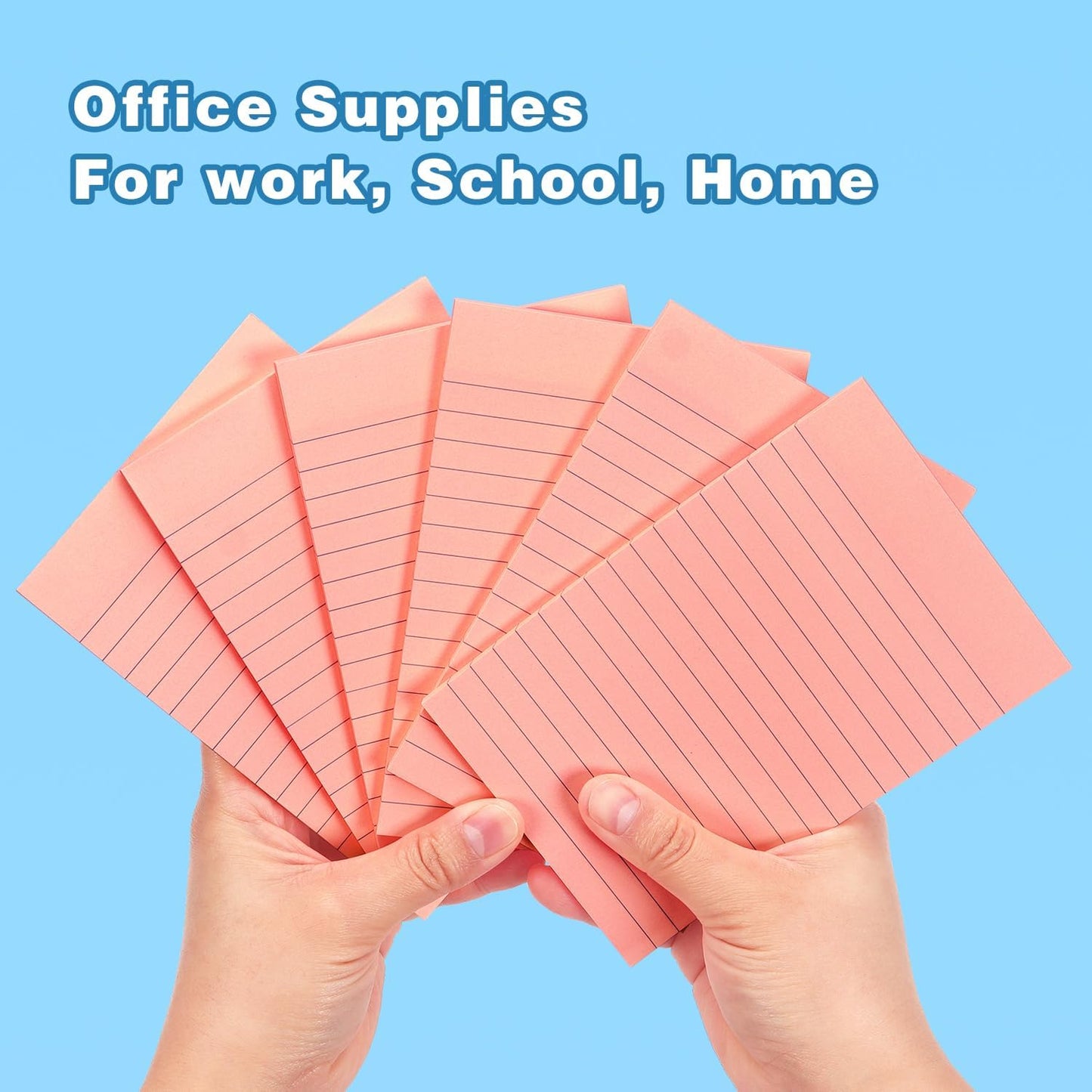 Early Buy 6 Pads Lined Sticky Notes with Lines 4x6 Self-Stick Notes Bright Color Sticky Notes, 45 Sheets/Pad (Pink)