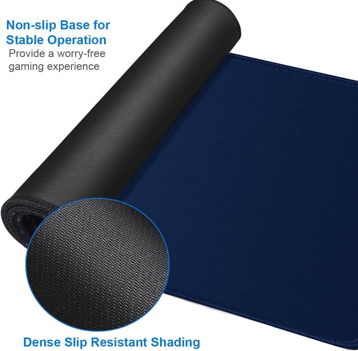 Large Mouse Pad, 31.5x15.7 inch Large Extended Computer Keyboard Mouse Mat, Water Resist Non-Slip Mousepad Rubber Base Long XXL Desk Mouse Pad for Work & Gaming, Office & Home, Dark Blue
