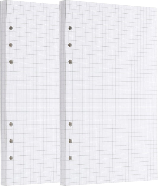 PATIKIL A5 Grid Refill Paper 6-Ring Binder Loose Leaf Planner Filler Paper Planner Inserts, 160 Sheets/320 Pages, Lined