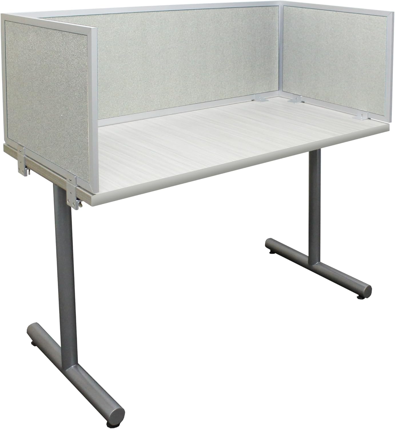 OBEX Acoustic Mounted Screen Privacy Panel Table Top Separator, Sound Blocking Desk Divider (Overcast, 18" X 48")
