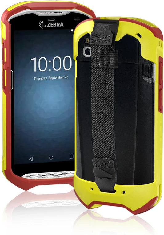 TC51 TC52 TC56 TC57 TC510K Case with Hand Strap - Protective & Ergonomic for Zebra Handheld Barcode Scanners SG-TC5X-EXO1-01 SG-TC5X-EXONHS-01 (Red-Yellow Blend)