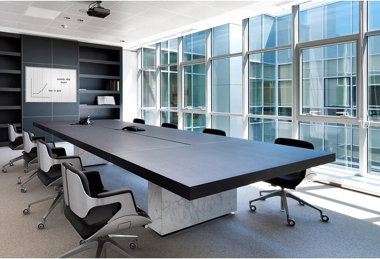 Ghent Grid 4'x6' Magnetic Whiteboard, Aluminum Frame, 1" Grid Squares (GRPM321G-46)