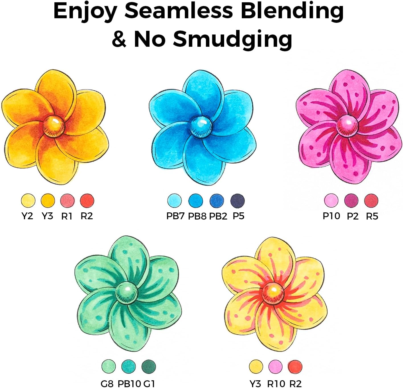 Ohuhu Alcohol Markers Brush Tip: 48-Color Double Tipped Art Marker Set for Artist Adults Coloring Illustrations -Honolulu -Brush & Chisel -Refillable