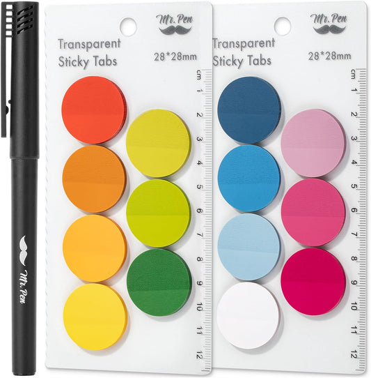 Mr. Pen- Transparent Sticky Notes, 560 Pcs, Assorted Colors, Round Translucent Sticky Notes