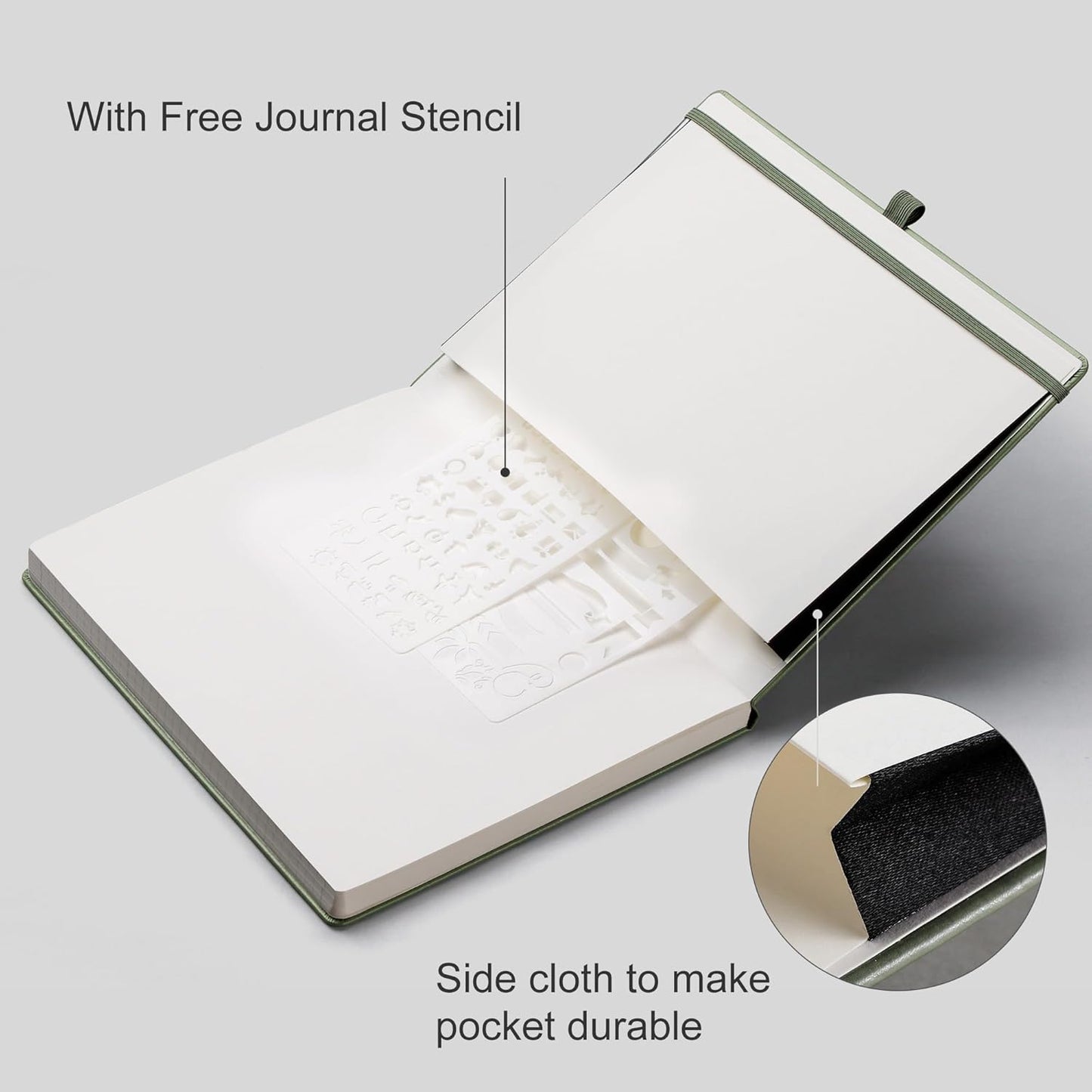 EMSHOI Leather Journal - 8.5"x11" Hardcover Bullet Dotted Notebook for Women & Men, 192-Page A4 Dot Grid Journal with 100 GSM Thick Paper, Ideal for Writing, Work & Creative Planning (Green)