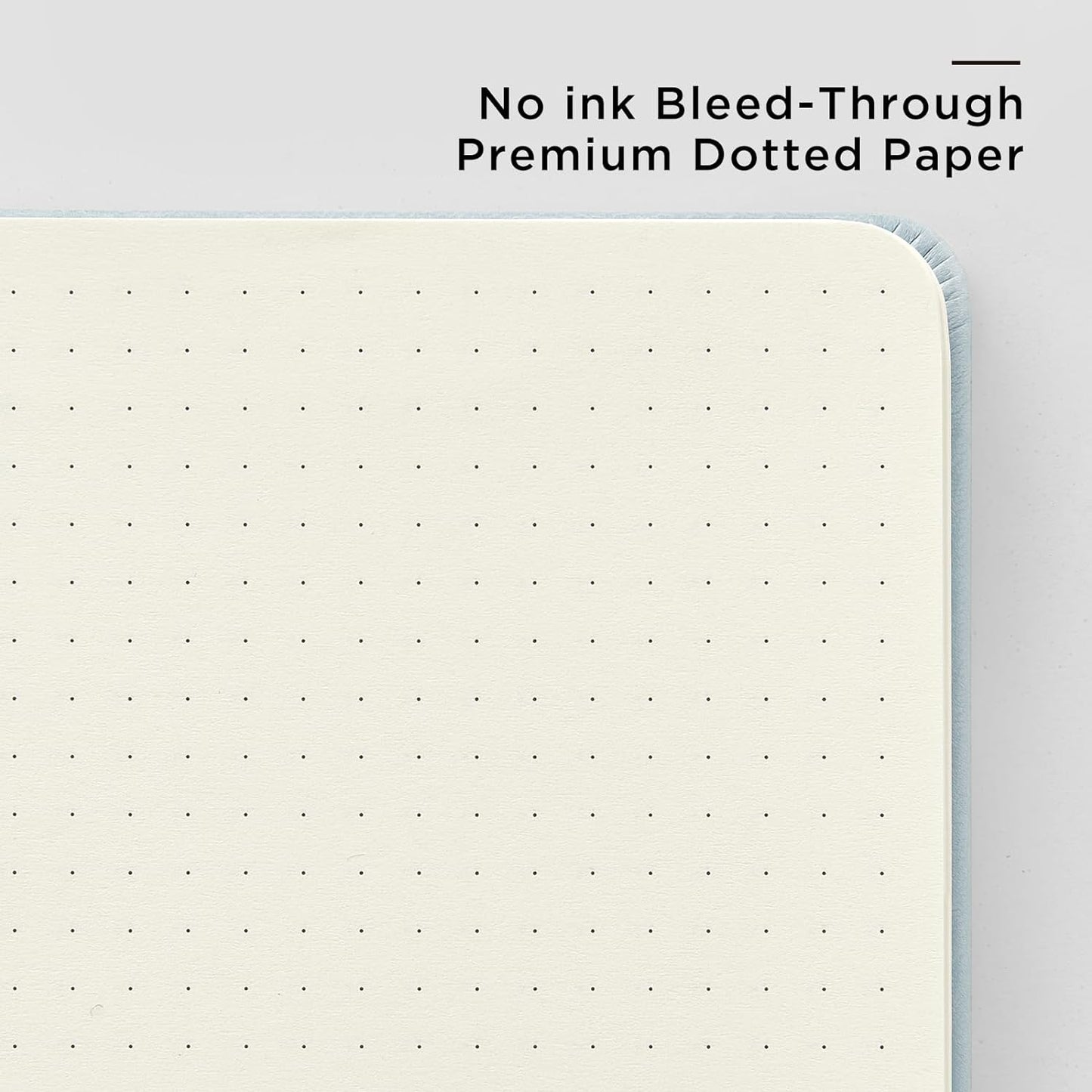 &And Per Se Dotted Journal Notebook, A5 Hardcover Leather Bullet Dotted Journal, 160 Pages 100 gsm Thick Dotted Paper，3 Sheets of Stickers Included - 5.7'' x 8'' (Light lavender)