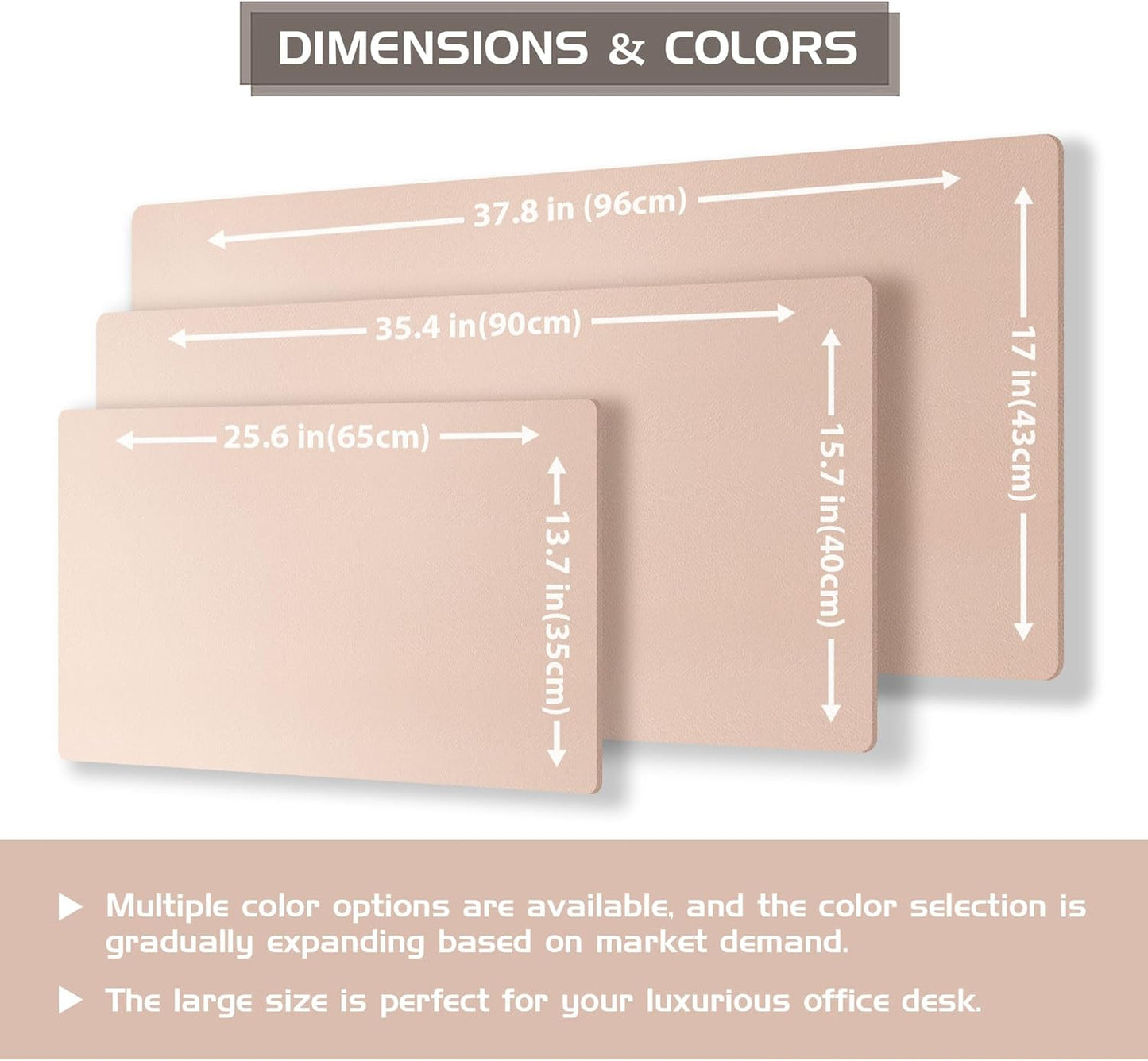 Aothia Double-Sided Desk Pad – 35.4" x 15.7" Leather Desk Mat with Eco Cork Protector, Large Mouse Pad, Waterproof Desk Blotter for Office/Home (Pink)