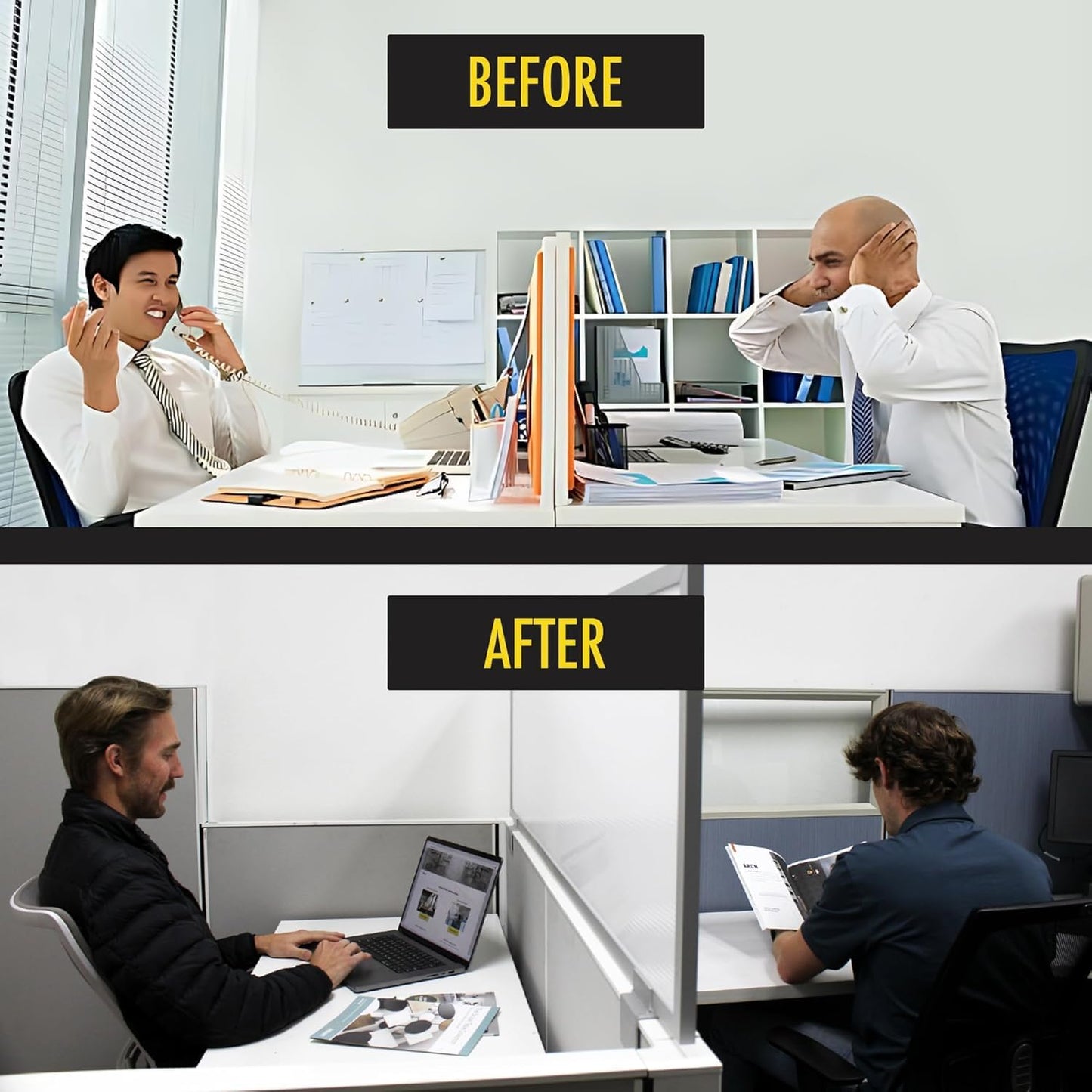 OBEX Privacy Screen & Office Panel Extender for Office Cubicles, Polycarbonate Desk Privacy Panel & Divider for Office Cubicle, 12" x 72", White