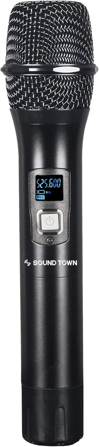 Sound Town 200 Channels Adjustable UHF Wireless Microphone System with Metal Receiver, 4 Handheld Mics and Auto Scan, for Church, School, Outdoor Wedding, Meeting, Party and Karaoke (NESO-SU4HH)