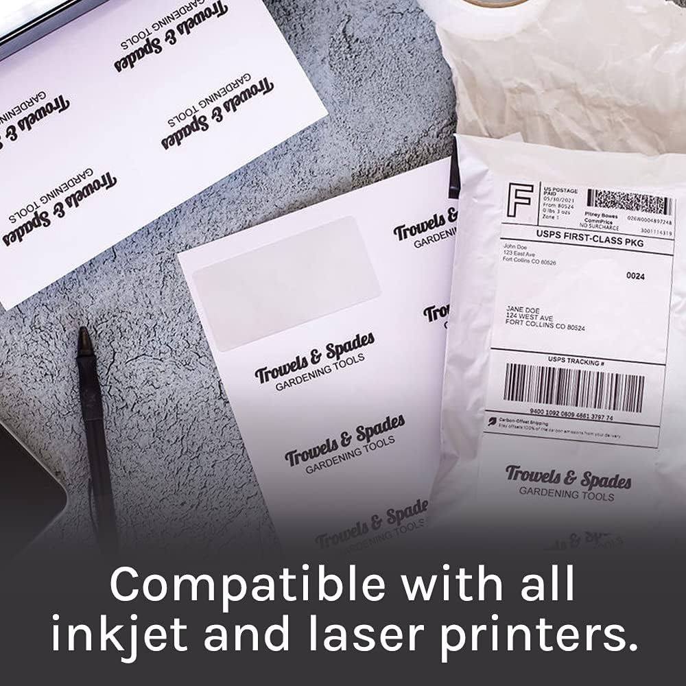Premium Label Supply White Sticker Address Labels – 2" x 4" – Laser/Inkjet Compatible – (10 per Sheet), 25 Sheets – 250 Total Adhesive Labels