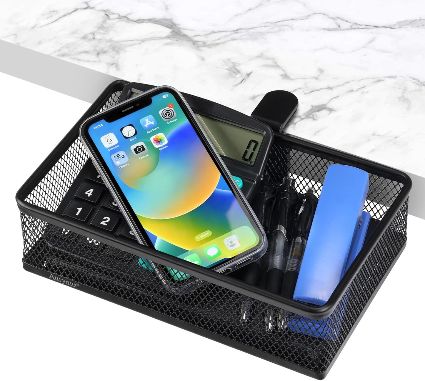Clip-on Drawer organizers, desk organizer,can be clipped around the table to store small items. (Black - Big), Bronze Gold