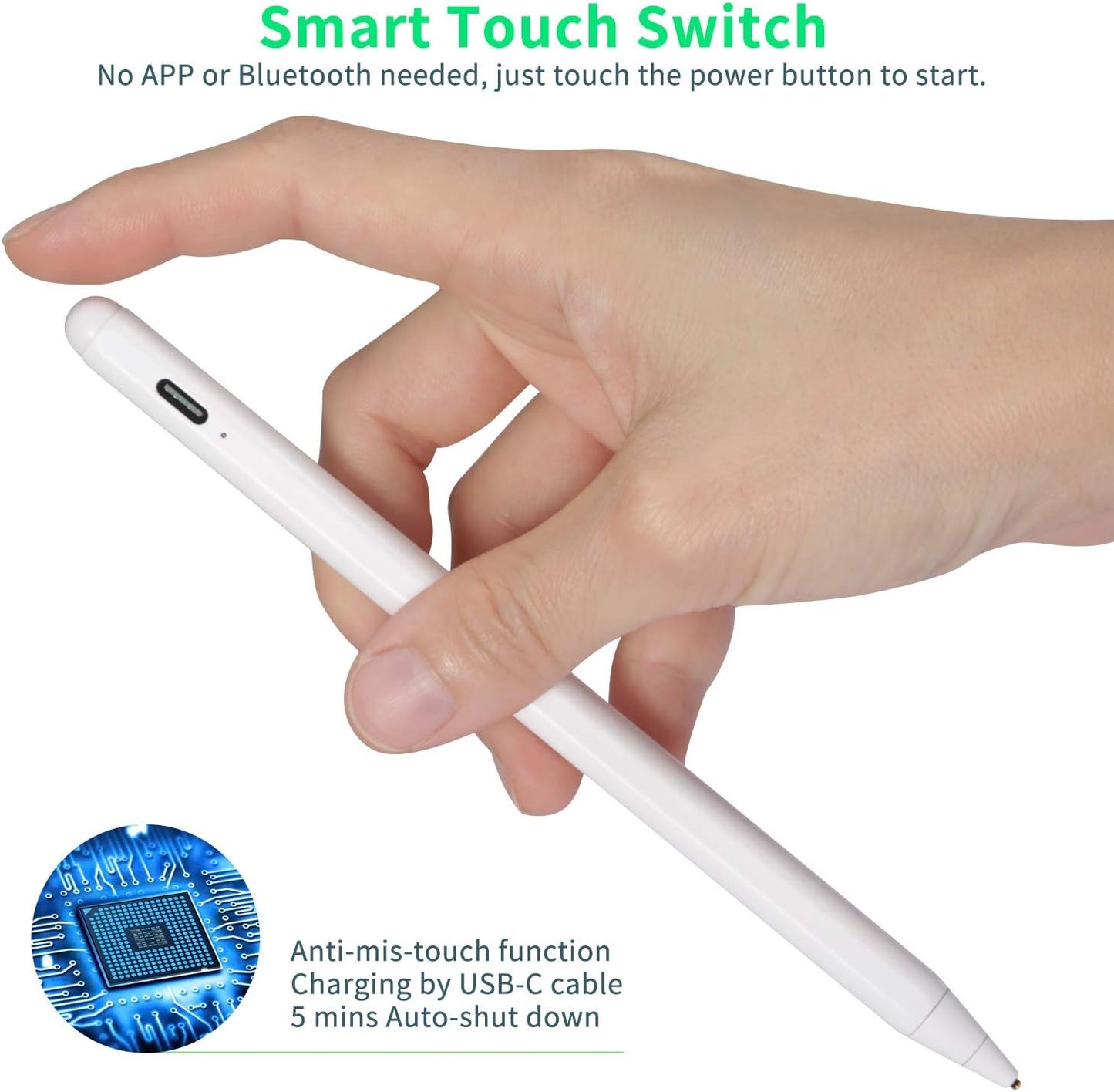 Chromebook Stylus Pen, Active Capacitive Digital Pencil Stylus for Chromebook Pen,Good for Sketching and Note-Taking Touch Screen Pen,White