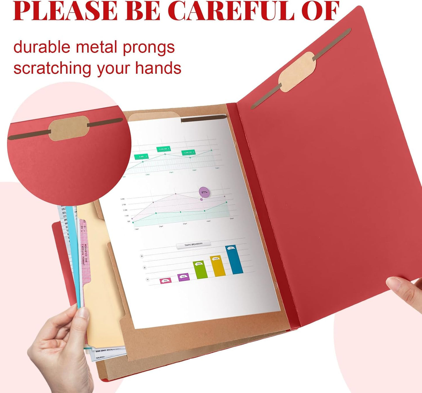 36 Pcs Classification Folders Letter Size, 2 Pocket Dividers Pressboard File Folder with Fasteners, Expanding File Organizer Bulk for Teachers, Clergy, Office, Church, Christmas (Red)
