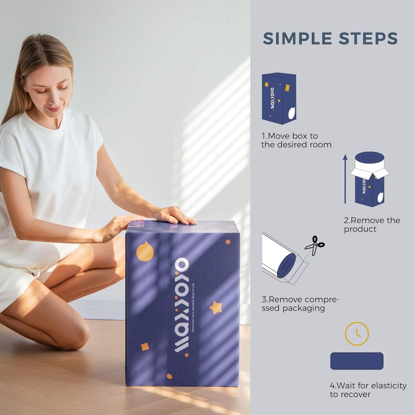 Navy Space Adventure Japanese Floor Futon Mattress, Thicken Tatami Mat Sleeping Pad Foldable Bed Roll Up Mattress Floor Lounger Bed Couches and Sofas for Kids Queen Size