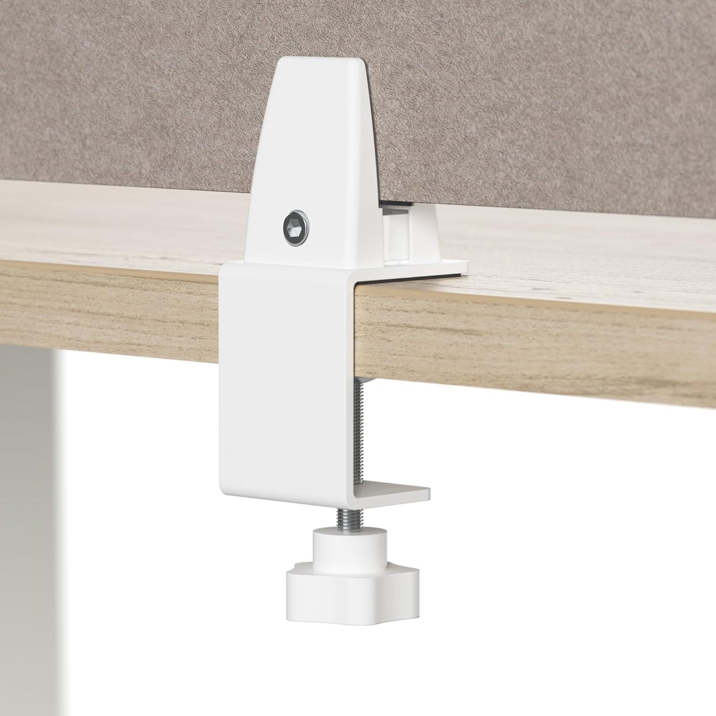 Bush Business Furniture 58W Desktop Privacy Screen in Warm Beige, Desk Mounted Office Partition with Acoustic Sound Dampening Panel