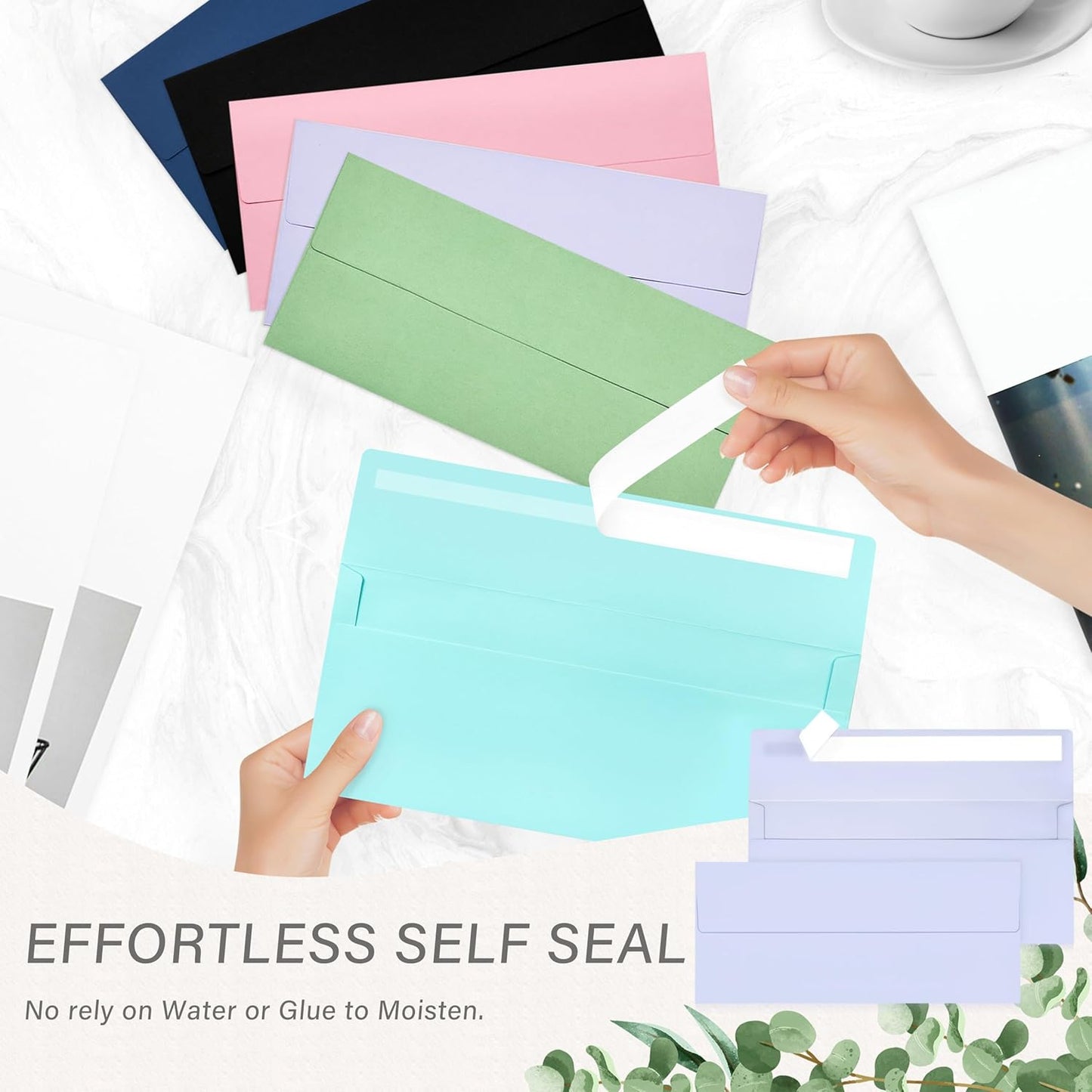 100 Pack #10 Business Envelopes, Self Seal Standard Lavender Envelopes for Secure Business & Legal Mailing, Office, Checks, Letter, Invoices, 4 1/8 x 9 1/2 Inches