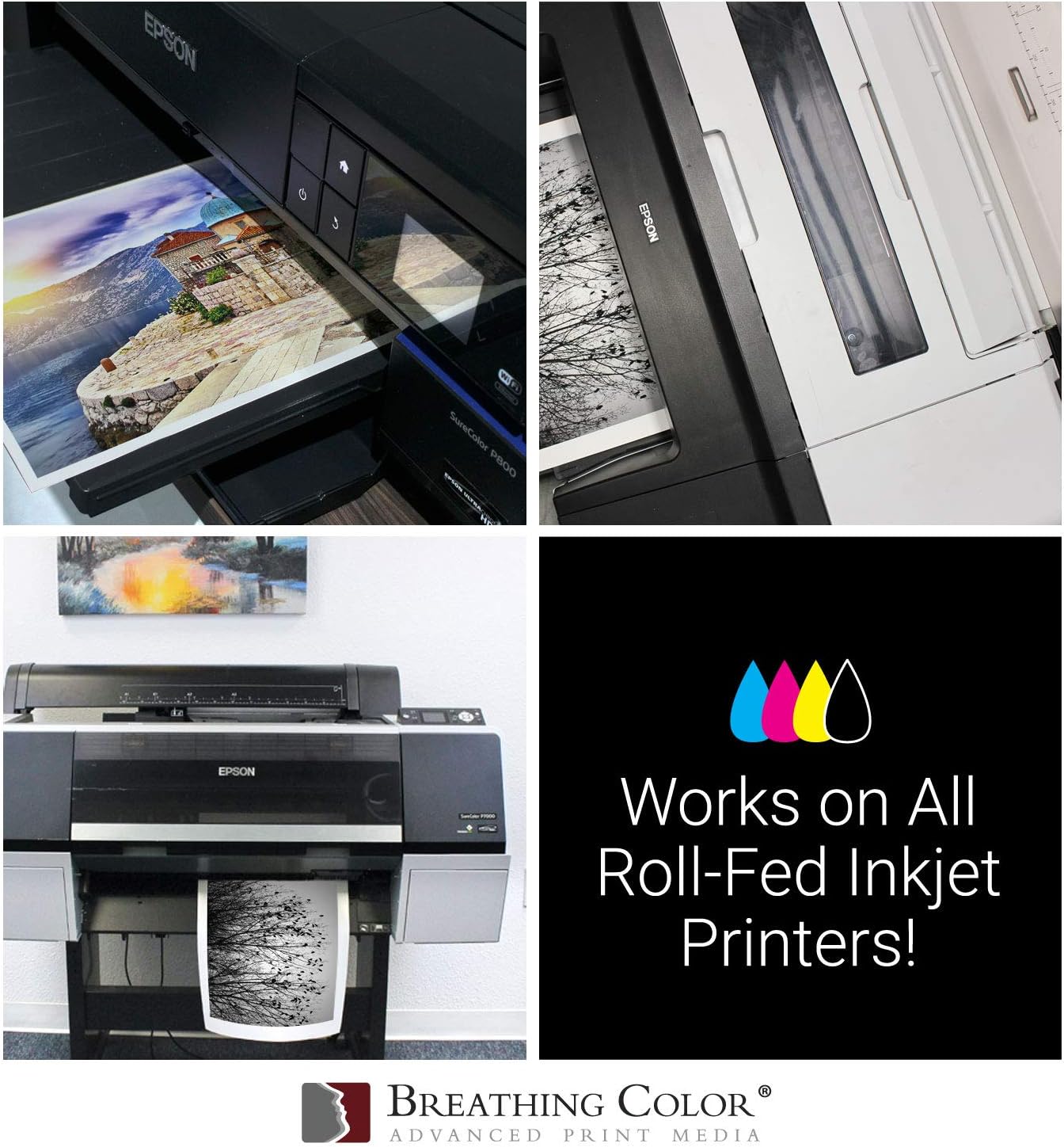 Elegance Velvet 44 in x 40 ft roll is a Premium Matte 310 gsm, Cold Pressed Bright White Museum Grade Fine Art Inkjet Paper, Compatible with Most Dye-Based and Pigment Printers