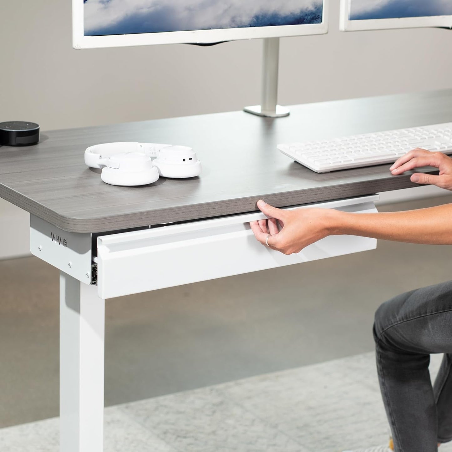VIVO 22 inch Under Desk Slide Out Drawer Without Shell, Home Office Storage Organizer, White, DESK-AC03A-22W