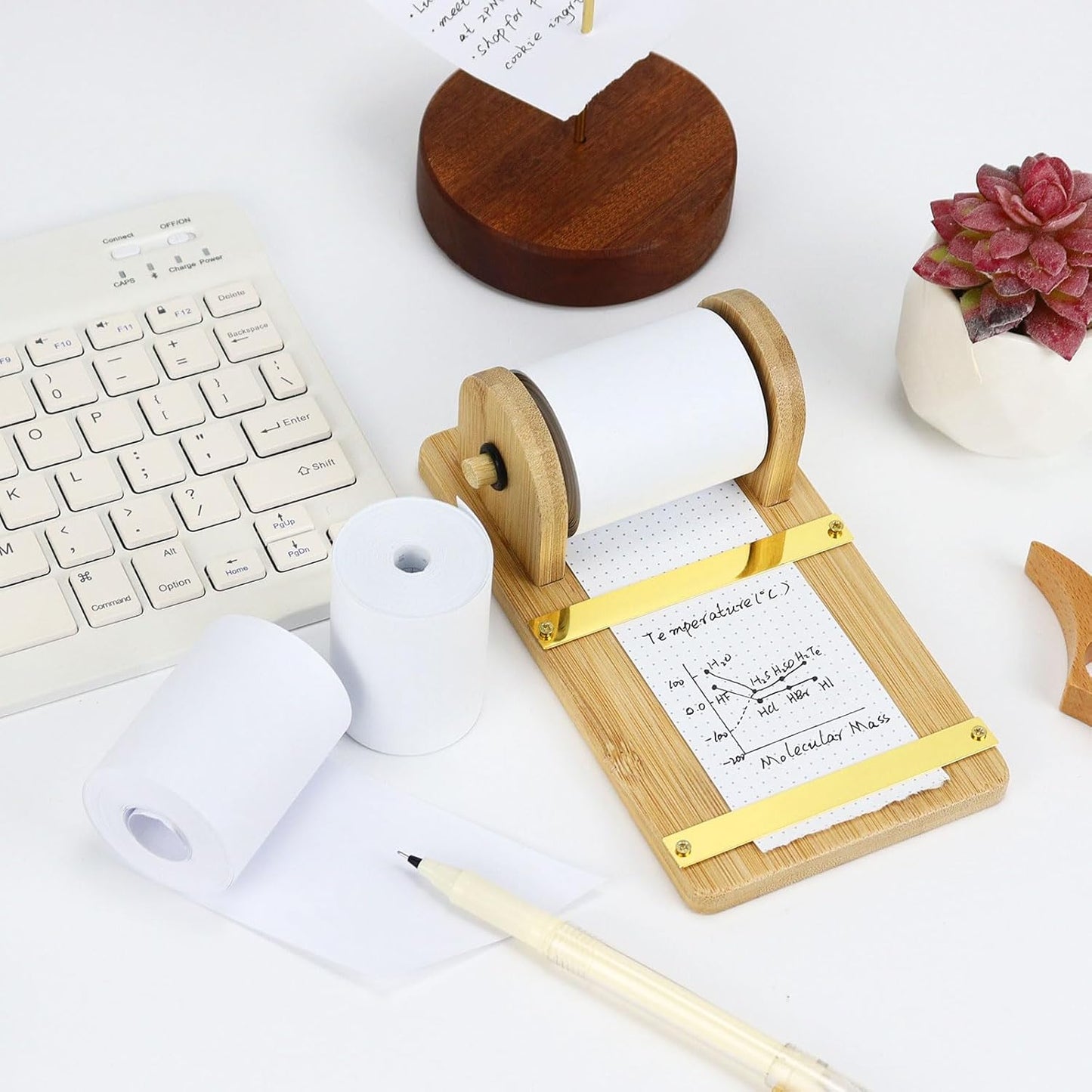 2 Boxes Receipt Paper Rolls, 2 inch 36FT Paper Roll Dispenser Desktop Grocery List Sticky Notes