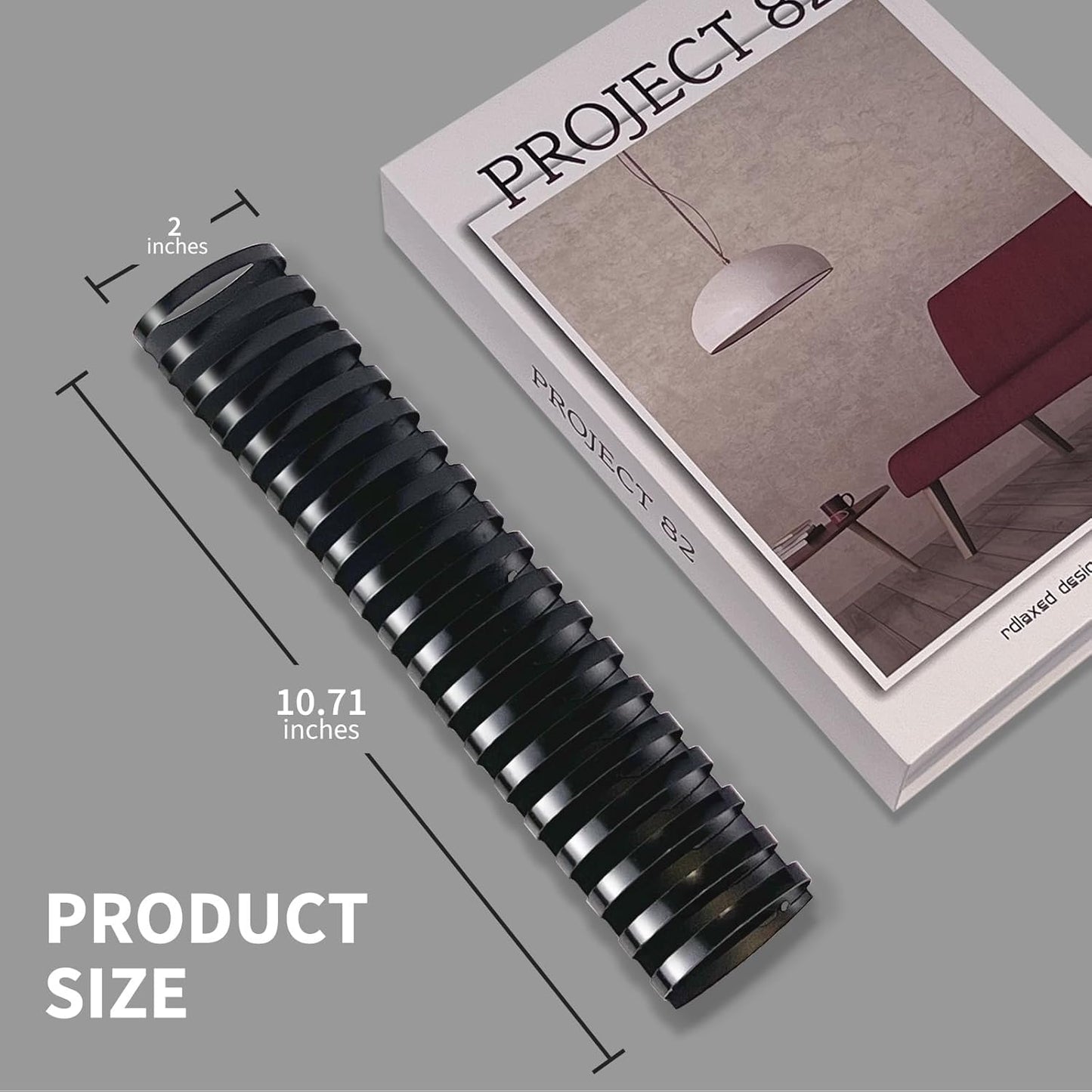 Binditek 10 Pack Plastic Binding Comb Spines, 2 Inch Diameter, 450 Sheet Capacity, 19 Ring, for Letter Size, Black, for Students and Coworkers