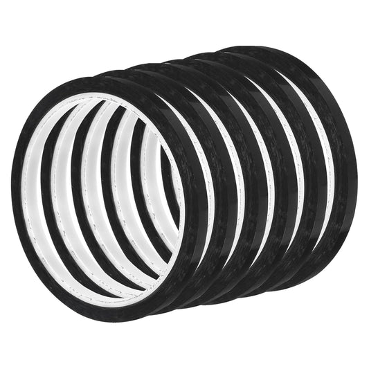 uxcell 6pcs 1/4" x 36 Yard Graphic Tape Whiteboard Grid Marking Tape Pinstripe Chart Line, Black
