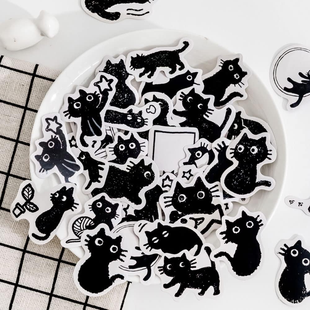 Small Cute Cat Stickers for Scrapbooking Bullet Journal DIY Decoration Journaling Planners Suitcase Diary Notebooks, Album Laptop Phone Case Art Craft, 45 Designs…