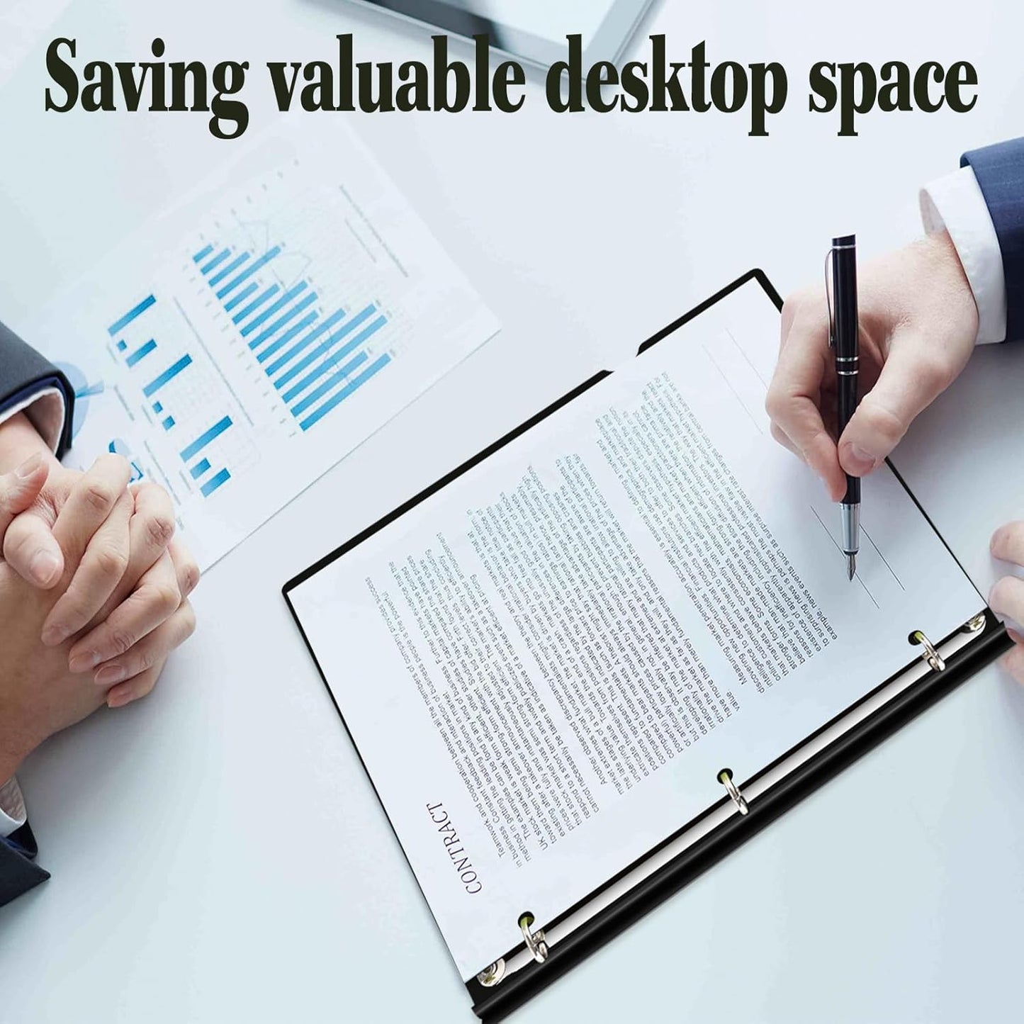 INFUN Telescoping 3 Ring Binder - 4PCS-Black,Portable Plastic 3 Ring Binder with Telescoping Spine, Binders with Foldable Front Cover Holds 8.5" x 11" Paper for School,Office and Homes