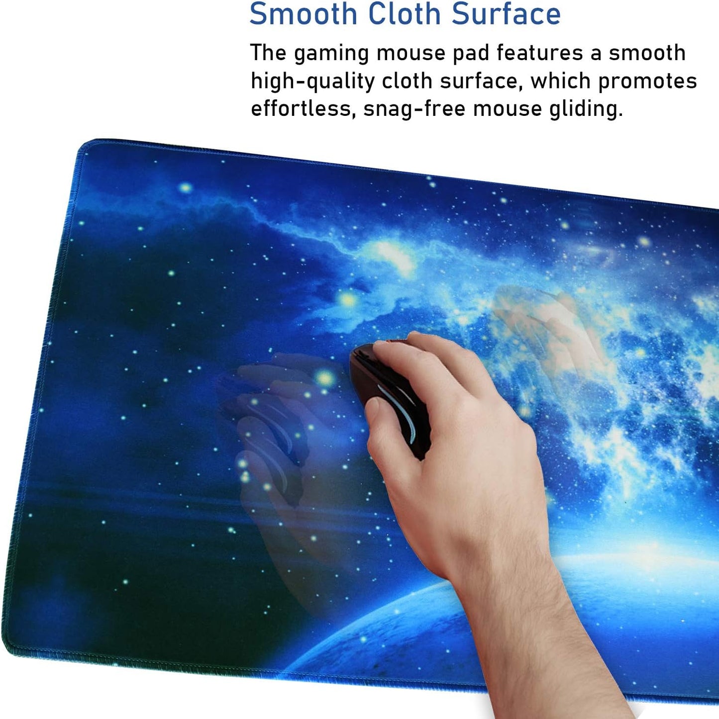 Extended Large Mouse Pad, Gaming Mouse Pad with Nonslip Base (31.5X15.7In) Heavy/Thick, Comfy, Waterproof Computer Keyboard Pad Mat for Esports Pros/Gamer/Desktop/Office/Home-Blue