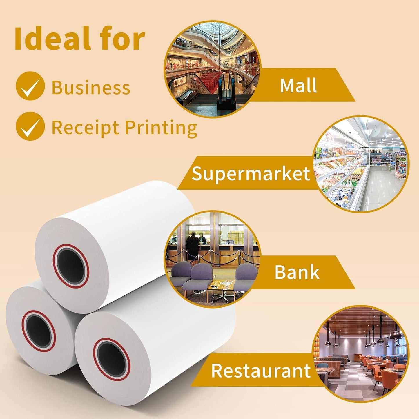 MFLABEL® 400 Rolls 2 1/4" x 85' Thermal Paper Cash Register POS Receipt Paper