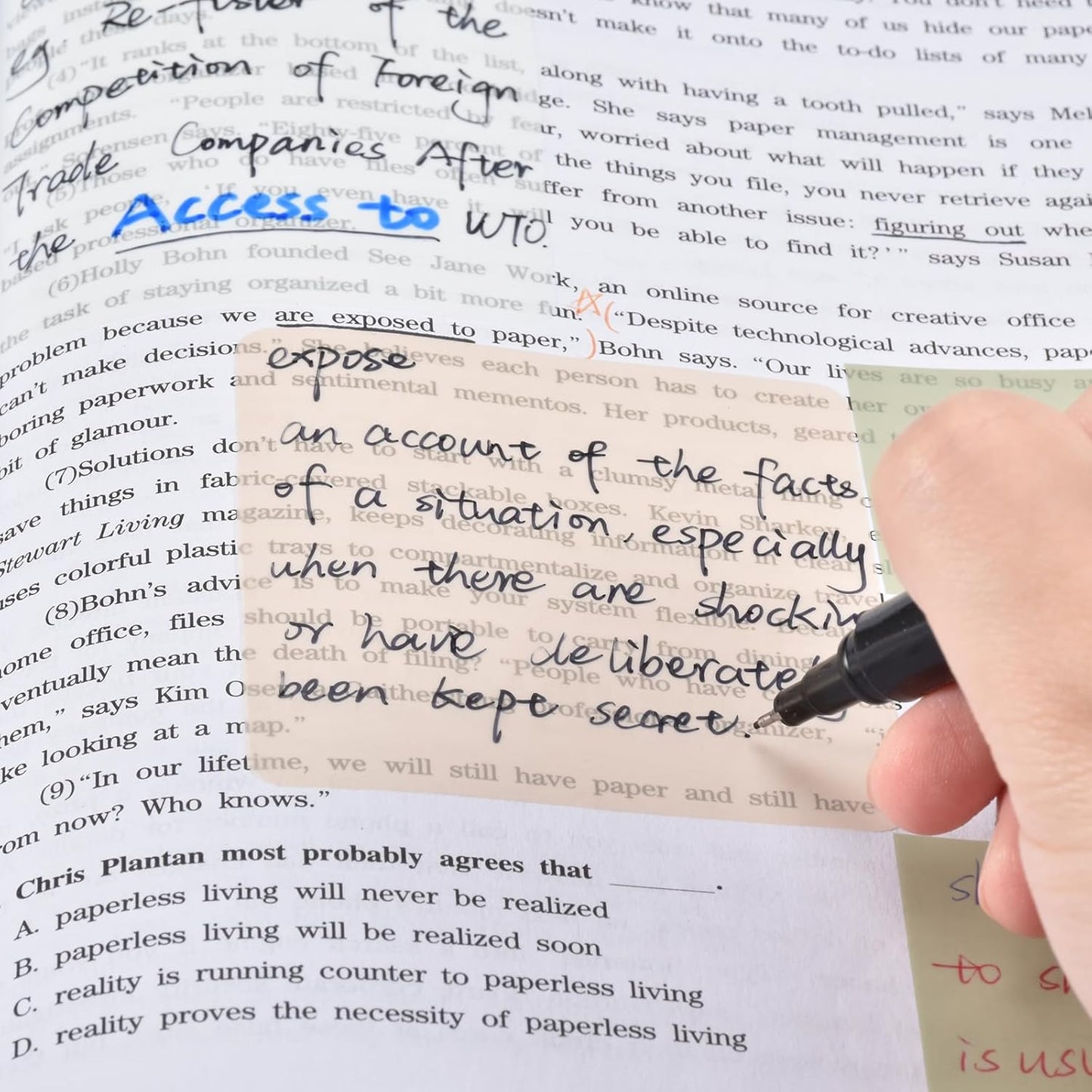 BAYTORY 1300 Sheets Pastel Transparent Sticky Notes, Clear Waterproof 3 x 3 inch See Through Memo Pad, Self-Adhesive Translucent Writable Index Tabs for Annotating Books, Stationary Supplies