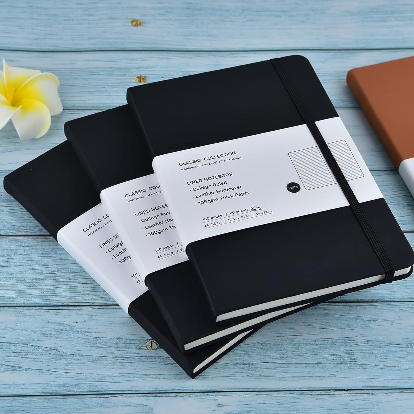 Coopay 24 Pack A5 Journal Notebooks Bulk, 160 Pages, 100GSM Thick Paper, 8.3 x 5.5 inch Hardcover Lined Leather Journals for Writing Office School Business,Bulk Notebook for Work Men Women(Black)