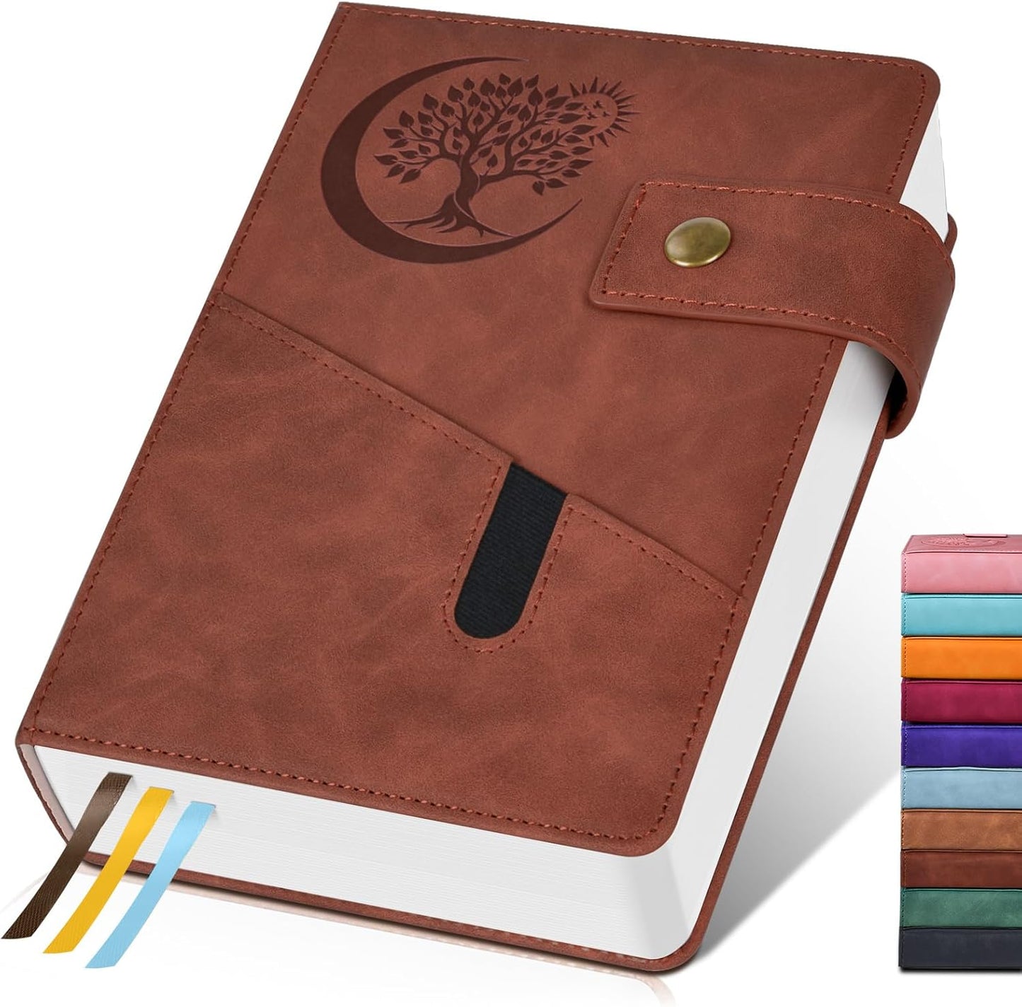 365 Page Thick Lined Journal Notebook for Men Women, B5 Large Leather Journals for Writing, Hardcover Notebooks for Work, School, Note Taking, Business, Travel Diary, College Ruled 7.6" x 10"