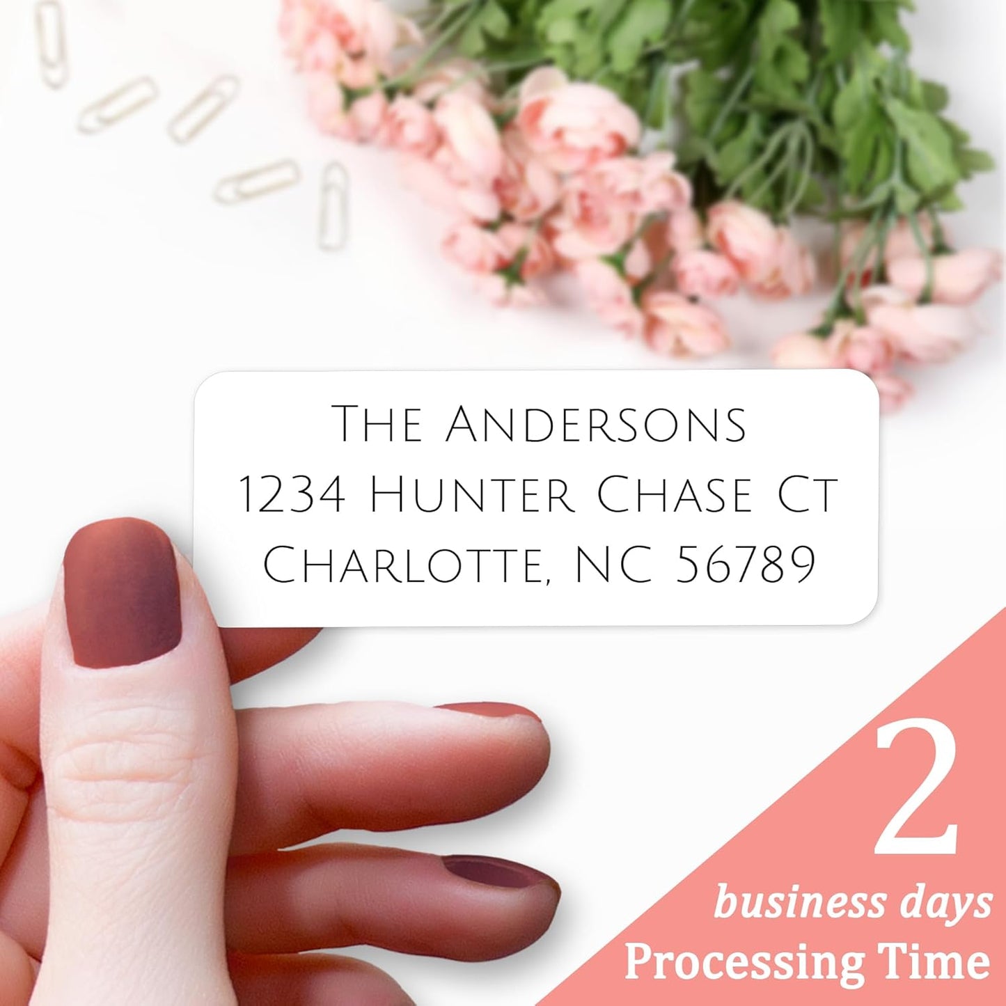 Personalized Return Address Labels Stickers - 150 Matte Custom Mailing Labels for Envelopes, Self Adhesive Flat Sheet Rectangle Personalized Name Stickers