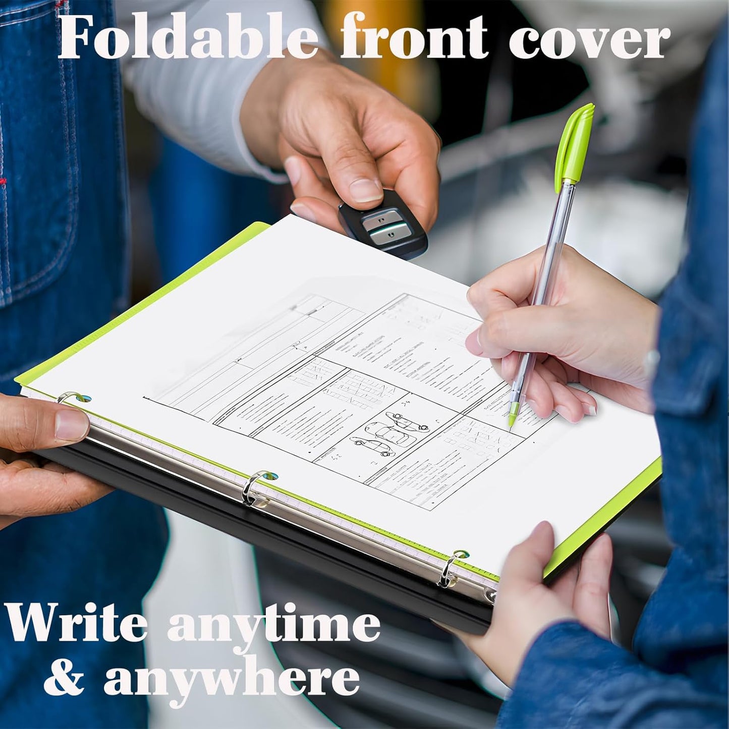 INFUN Telescoping 3 Ring Binder, Portable Plastic 0.75 inch 3 Ring Binder with Telescoping Spine and Foldable Front Cover Holds 8.5" x 11" Paper for School,Office and Homes-Pink