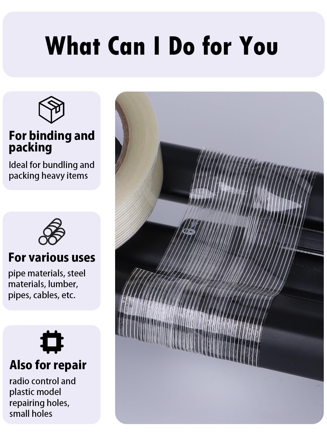 1/2 inch Mono Filament Strapping Tape, Heavy Duty Reinforced Filament Tape, Clear Fiberglass Reinforced Packing, (14 Rolls, 378yds Total)