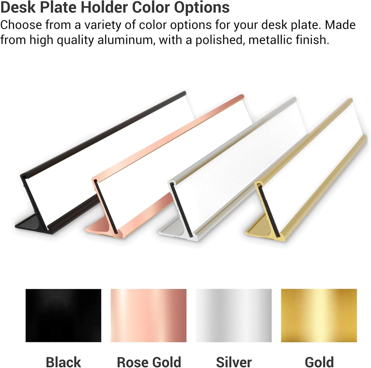 Custom Engraved Desk Plate | Personalized with your Name and Title | Perfect Decor for Office, Business, or Home | Multiple Font and Color Options | 2x8" or 2x10" (Black w/White Letters, 2x10")