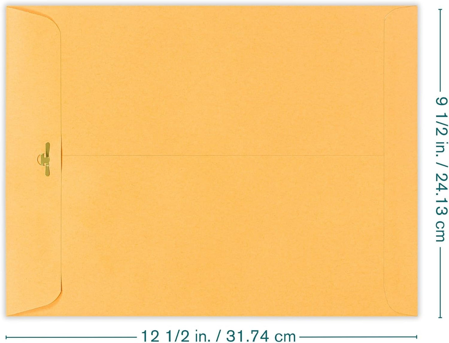 EnDoc 9 1/2 x 12 1/2 Clasp Envelopes - 100 Pack - Brown Kraft Catalog Envelopes Gummed Seal Closure – 28lb Heavyweight Paper 9.5x12.5 inch Envelopes for Home, Office, Business, Legal or School.
