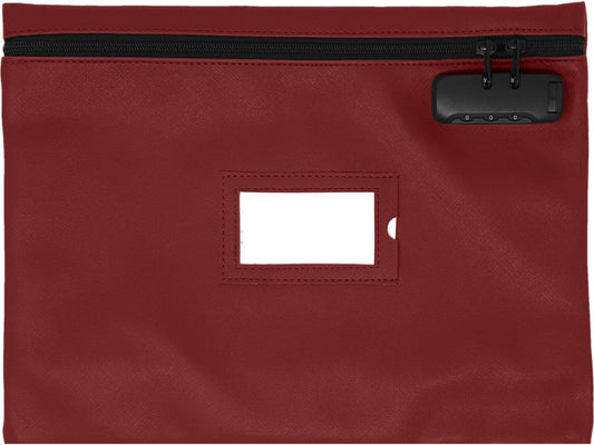 Notary Bag with Lock | 14x11 inch | Burgundy | Zipper Notary Supplies Bag | Locking Notary Bag for Notary Kit, Stamp, Embosser, Ink Pad, and Valuables | Locking Document Bag | Journal Carrying Case