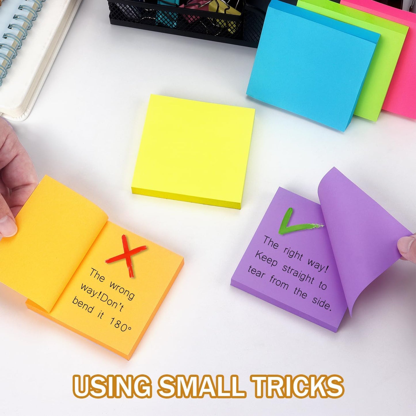 Sticky Notes 3x3 inch Bright Colors Self-Stick Pads 48 Pads/Pack 90 Sheets/Pad Total 4320 Sheets