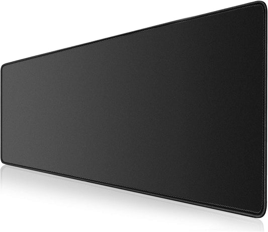 KTRIO Large Gaming Mouse Pad with Superior Micro-Weave Cloth, Extended Desk Mousepad with Stitched Edges, Non-Slip Base, Water Resist Keyboard Pad for Gamer, Office & Home, 35.4 x 15.7 in, Black