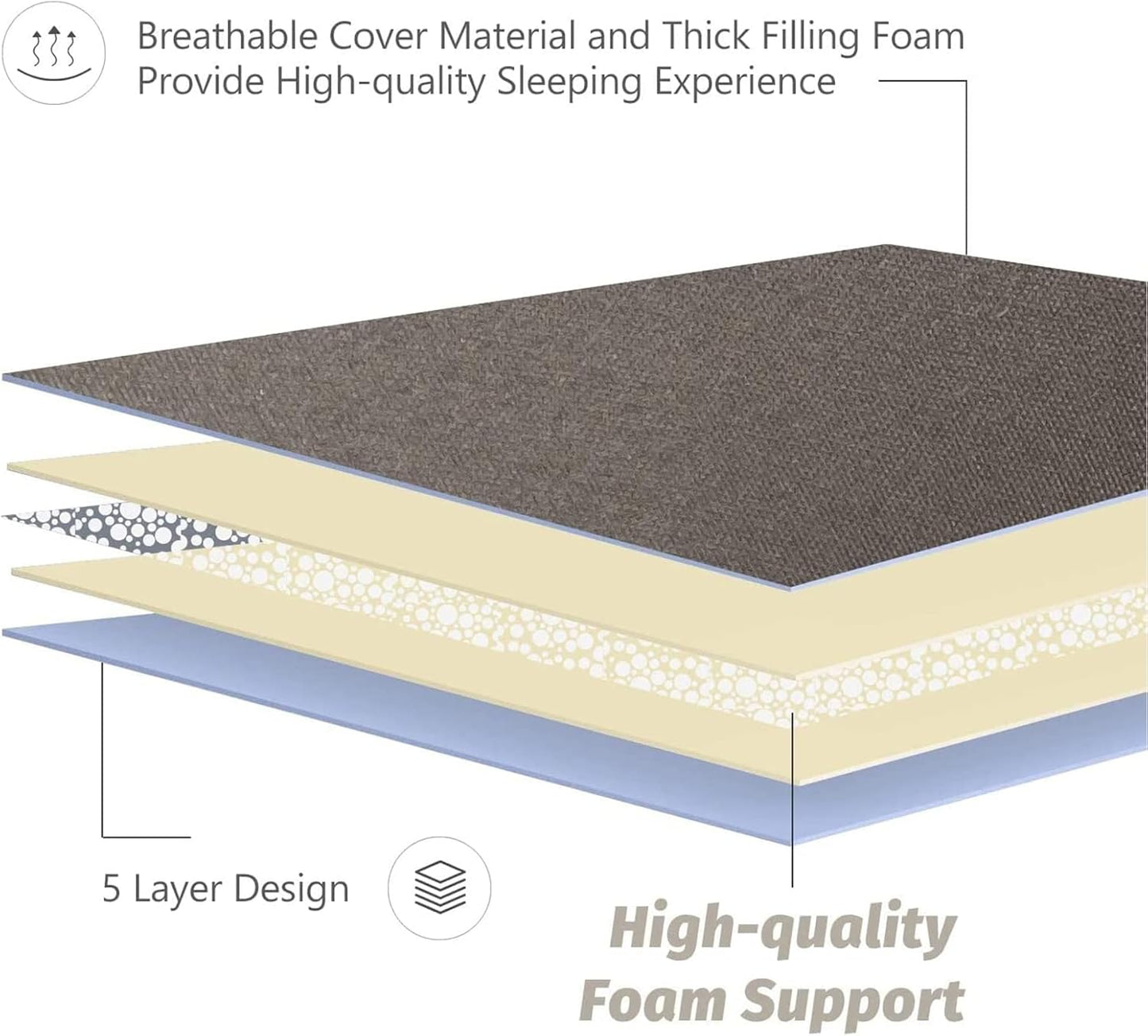 MAXYOYO Japanese Floor Mattress Futon Mattress, Thicken Tatami Mat Sleeping Pad Foldable Roll Up Mat for Boys Girls Dormitory Kids Floor Bed, Charcoal Grey, Twin