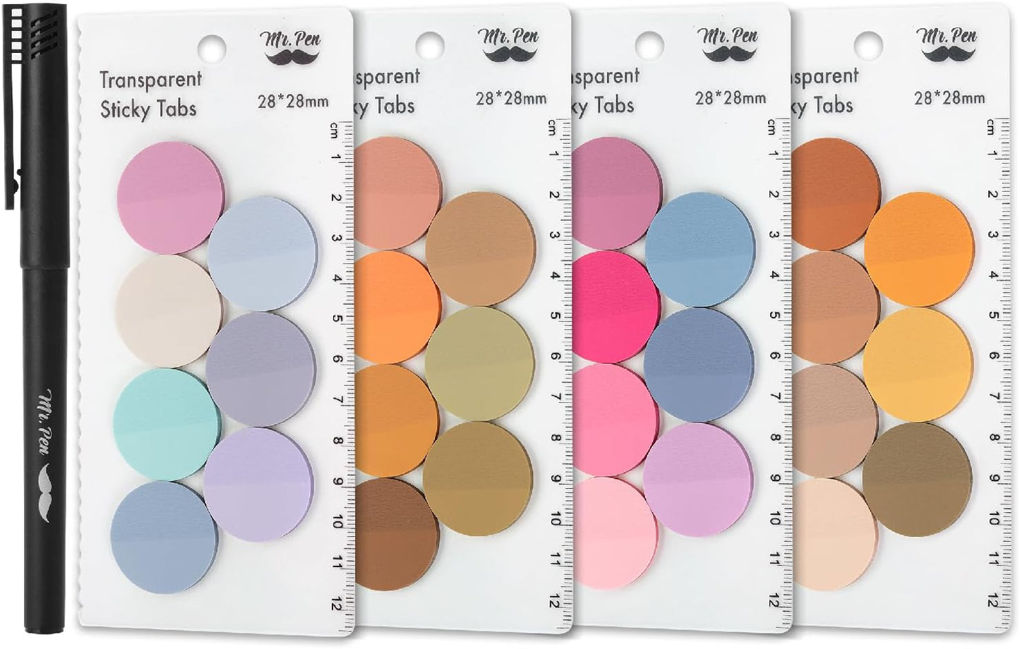Mr. Pen- Transparent Sticky Note Set, 1120Sheets, Colorful, Round Transparent Sticky Notes Set